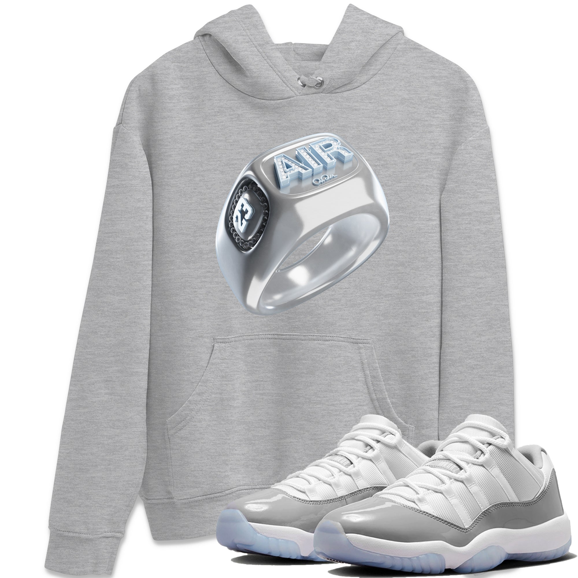 Air Jordan 11 White Cement Sneaker Match Tees Diamond Ring Sneaker Tees Air Jordan 11 Cement Grey Sneaker Release Tees Unisex Shirts Heather Grey 1