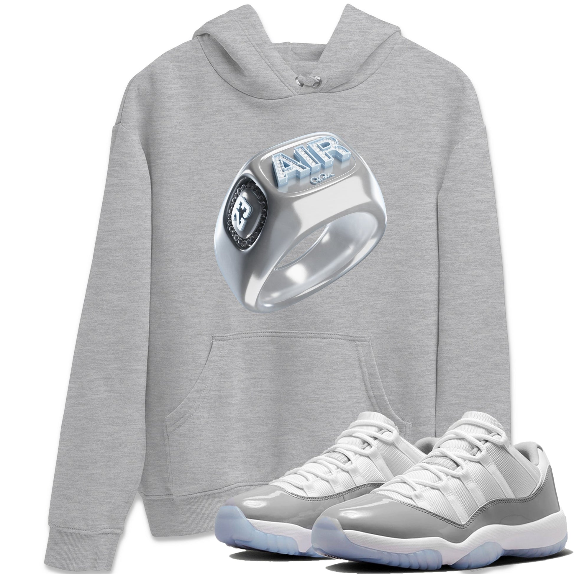 Air Jordan 11 White Cement Sneaker Match Tees Diamond Ring Sneaker Tees Air Jordan 11 Cement Grey Sneaker Release Tees Unisex Shirts Heather Grey 1