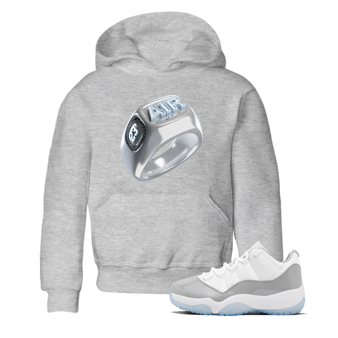 Air Jordan 11 White Cement Sneaker Match Tees Diamond Ring Sneaker Tees Air Jordan 11 Cement Grey Sneaker Release Tees Kids Shirts Heather Grey 1