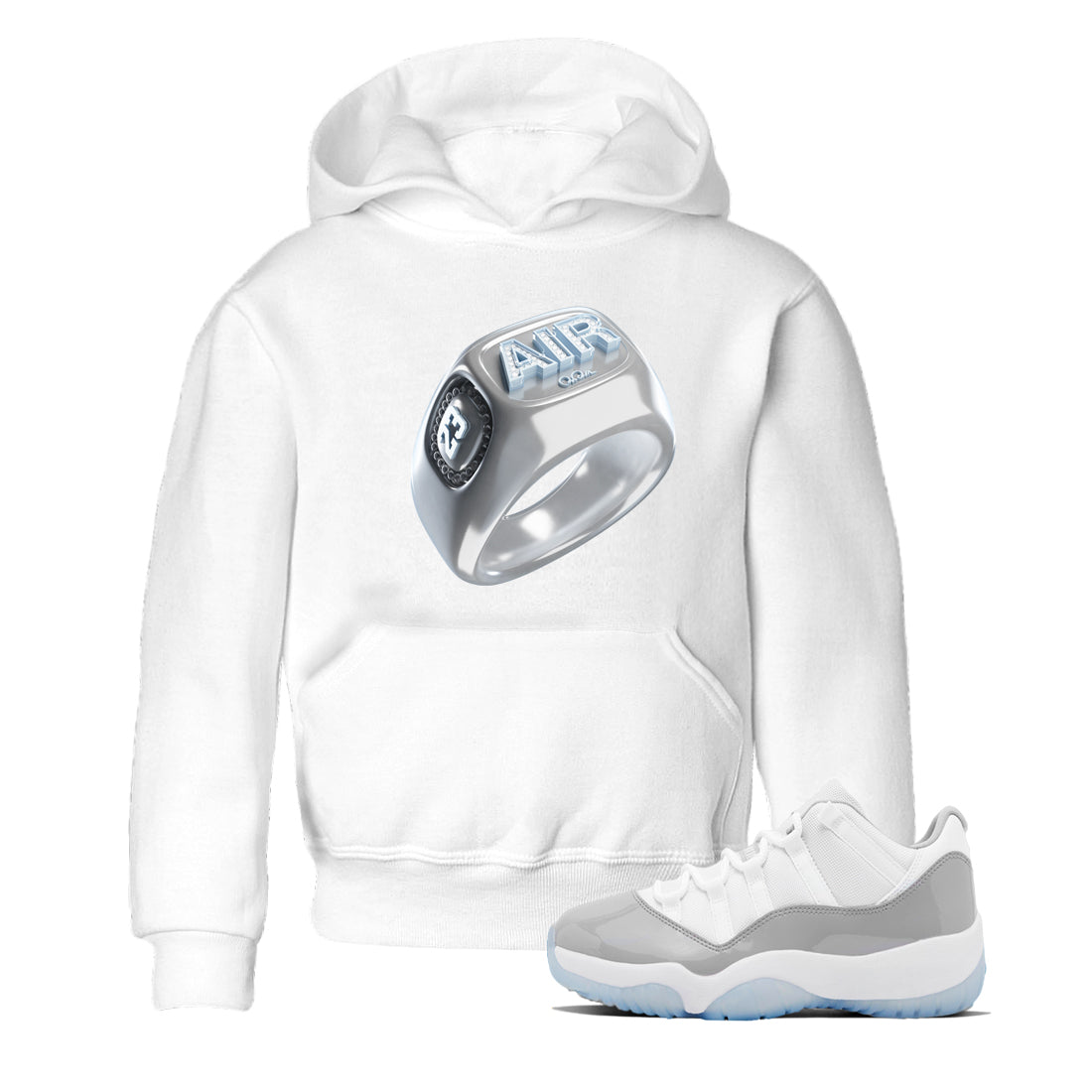 Air Jordan 11 White Cement Sneaker Match Tees Diamond Ring Sneaker Tees Air Jordan 11 Cement Grey Sneaker Release Tees Kids Shirts White 1