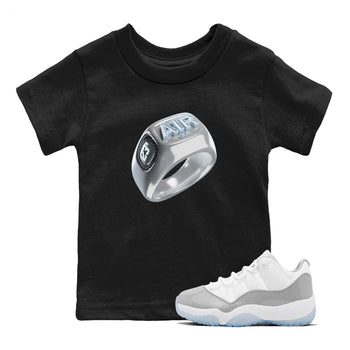 Air Jordan 11 White Cement Sneaker Match Tees Diamond Ring Sneaker Tees Air Jordan 11 Cement Grey Sneaker Release Tees Kids Shirts Black 1