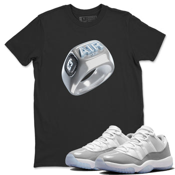 Air Jordan 11 White Cement Sneaker Match Tees Diamond Ring Sneaker Tees Air Jordan 11 Cement Grey Sneaker Release Tees Unisex Shirts Black 1