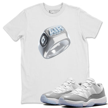 Air Jordan 11 White Cement Sneaker Match Tees Diamond Ring Sneaker Tees Air Jordan 11 Cement Grey Sneaker Release Tees Unisex Shirts White 1
