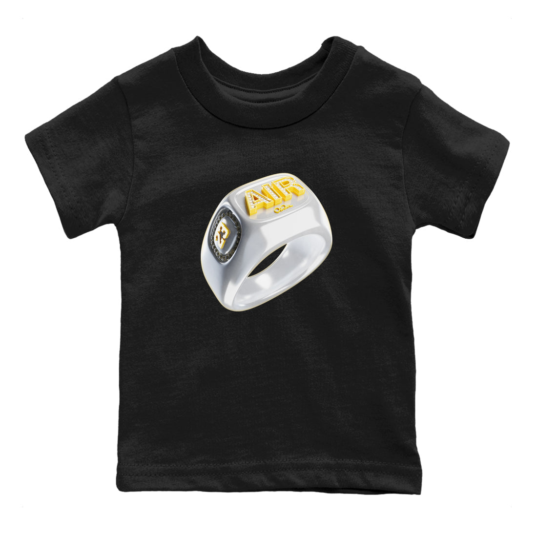 Air Jordan 11 Yellow Python Sneaker Match Tees Diamond Ring Sneaker Tees AJ11 Yellow Python Sneaker Release Tees Kids Shirts Black 2