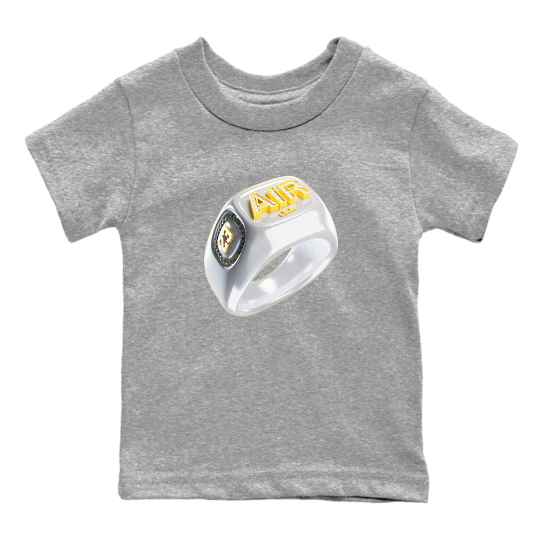 Air Jordan 11 Yellow Python Sneaker Match Tees Diamond Ring Sneaker Tees AJ11 Yellow Python Sneaker Release Tees Kids Shirts Heather Grey 2