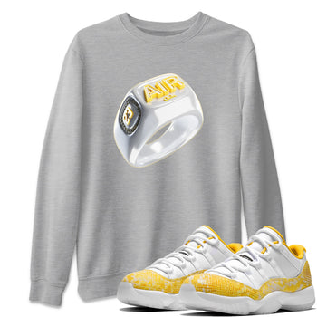 Air Jordan 11 Yellow Python Sneaker Match Tees Diamond Ring Sneaker Tees AJ11 Yellow Python Sneaker Release Tees Unisex Shirts Heather Grey 1