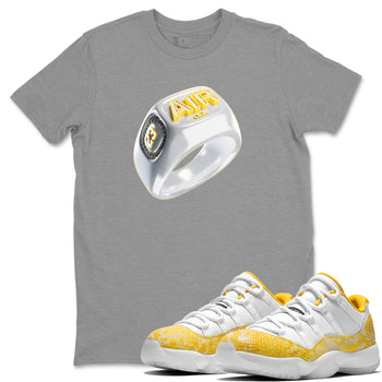Air Jordan 11 Yellow Python Sneaker Match Tees Diamond Ring Sneaker Tees AJ11 Yellow Python Sneaker Release Tees Unisex Shirts Heather Grey 1