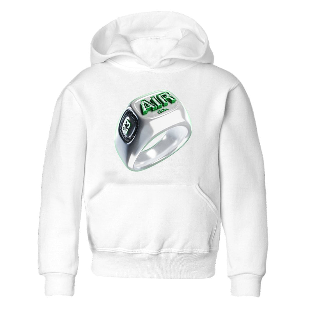 Air Jordan 4 Pine Green Sneaker Match Tees Diamond Ring Sneaker Tees AJ4 Pine Green Sneaker Release Tees Kids Shirts White 2