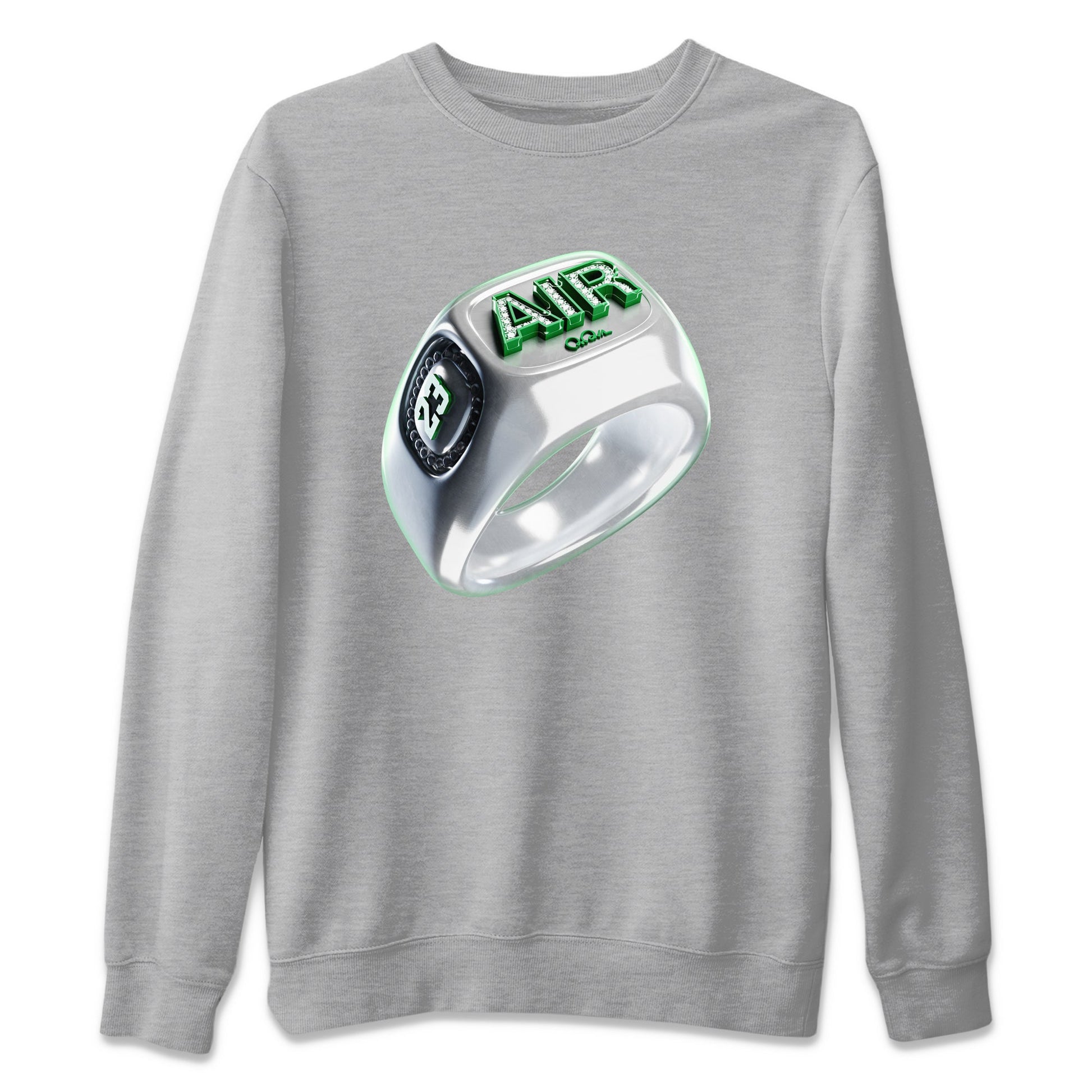 Air Jordan 4 Pine Green Sneaker Match Tees Diamond Ring Sneaker Tees AJ4 Pine Green Sneaker Release Tees Unisex Shirts Heather Grey 2