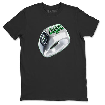 Air Jordan 4 Pine Green Sneaker Match Tees Diamond Ring Sneaker Tees AJ4 Pine Green Sneaker Release Tees Unisex Shirts Black 2