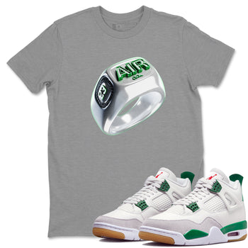 Air Jordan 4 Pine Green Diamond Ring Crew Neck Sneaker Tees AJ4 Pine Green Sneaker T-Shirts Size Chart