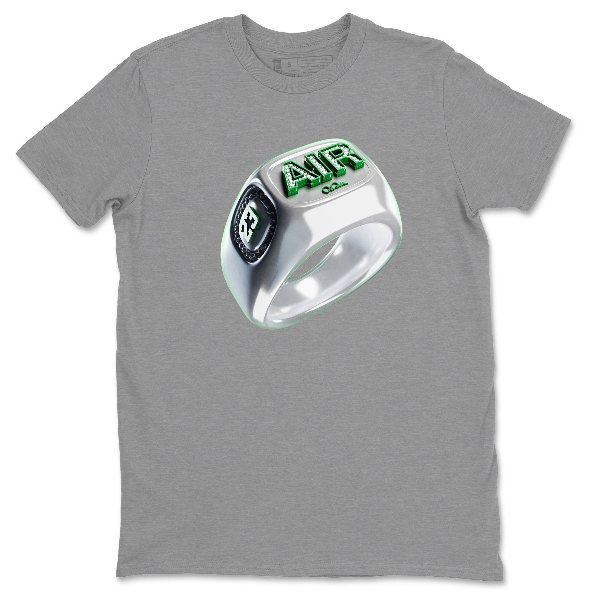 Air Jordan 4 Pine Green Sneaker Match Tees Diamond Ring Sneaker Tees AJ4 Pine Green Sneaker Release Tees Unisex Shirts Heather Grey 2