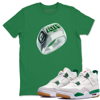 Air Jordan 4 Pine Green Diamond Ring Crew Neck Sneaker Tees AJ4 Pine Green Sneaker T-Shirts Washing and Care Tip