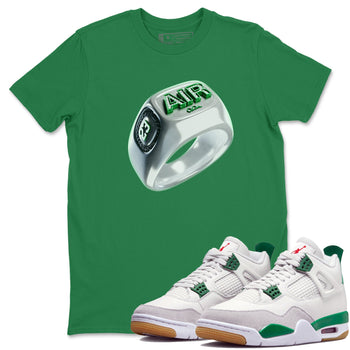 Air Jordan 4 Pine Green Diamond Ring Crew Neck Sneaker Tees AJ4 Pine Green Sneaker T-Shirts Washing and Care Tip