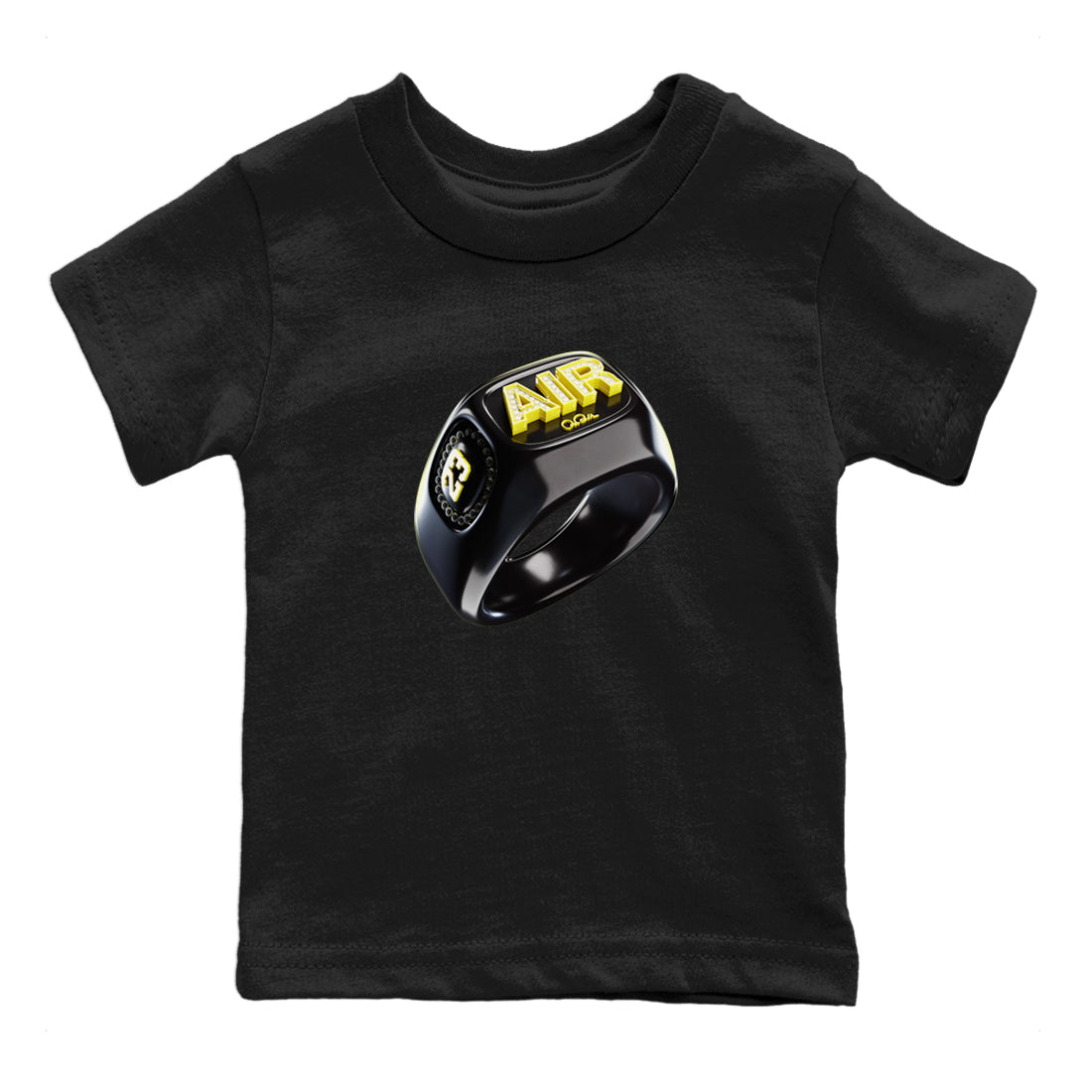 Air Jordan 4 Thunder Sneaker Match Tees Diamond Ring Sneaker Tees AJ4 Thunder Jumpman Sneaker Release Tees Kids Shirts Black 2