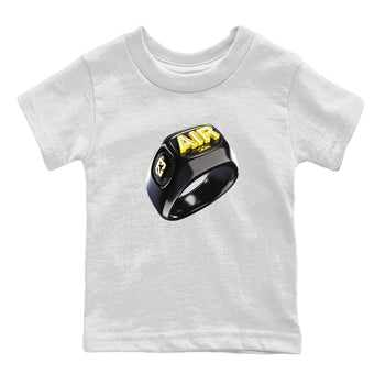 Air Jordan 4 Thunder Sneaker Match Tees Diamond Ring Sneaker Tees AJ4 Thunder Jumpman Sneaker Release Tees Kids Shirts White 2