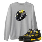 Air Jordan 4 Thunder Sneaker Match Tees Diamond Ring Sneaker Tees AJ4 Thunder Jumpman Sneaker Release Tees Unisex Shirts Heather Grey 1