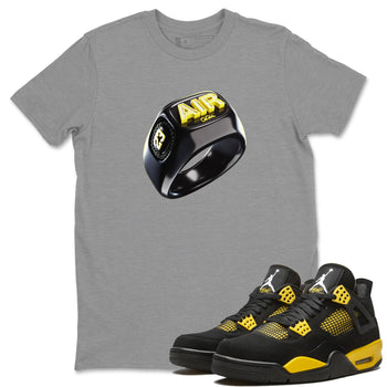 Air Jordan 4 Thunder Sneaker Match Tees Diamond Ring Sneaker Tees AJ4 Thunder Jumpman Sneaker Release Tees Unisex Shirts Heather Grey 1