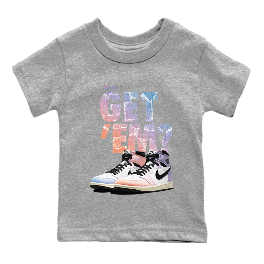 Air Jordan 1 Retro Skyline Sneaker Match Tees Did You Get 'Em SNRT Sneaker Tees Air Jordan 1 Retro High OG Skyline SNRT Sneaker Release Tees Kids Shirts To Match Jordan Heather Grey 2