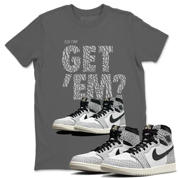 Jordan 1 White Cement Sneaker Match Tees Did You Get 'Em SNRT Sneaker Tees Jordan 1 White Cement SNRT Sneaker Release Tees Unisex Shirts