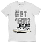 Jordan 1 White Cement Sneaker Match Tees Did You Get 'Em SNRT Sneaker Tees Jordan 1 White Cement SNRT Sneaker Release Tees Unisex Shirts