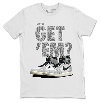 Jordan 1 White Cement Sneaker Match Tees Did You Get 'Em SNRT Sneaker Tees Jordan 1 White Cement SNRT Sneaker Release Tees Unisex Shirts