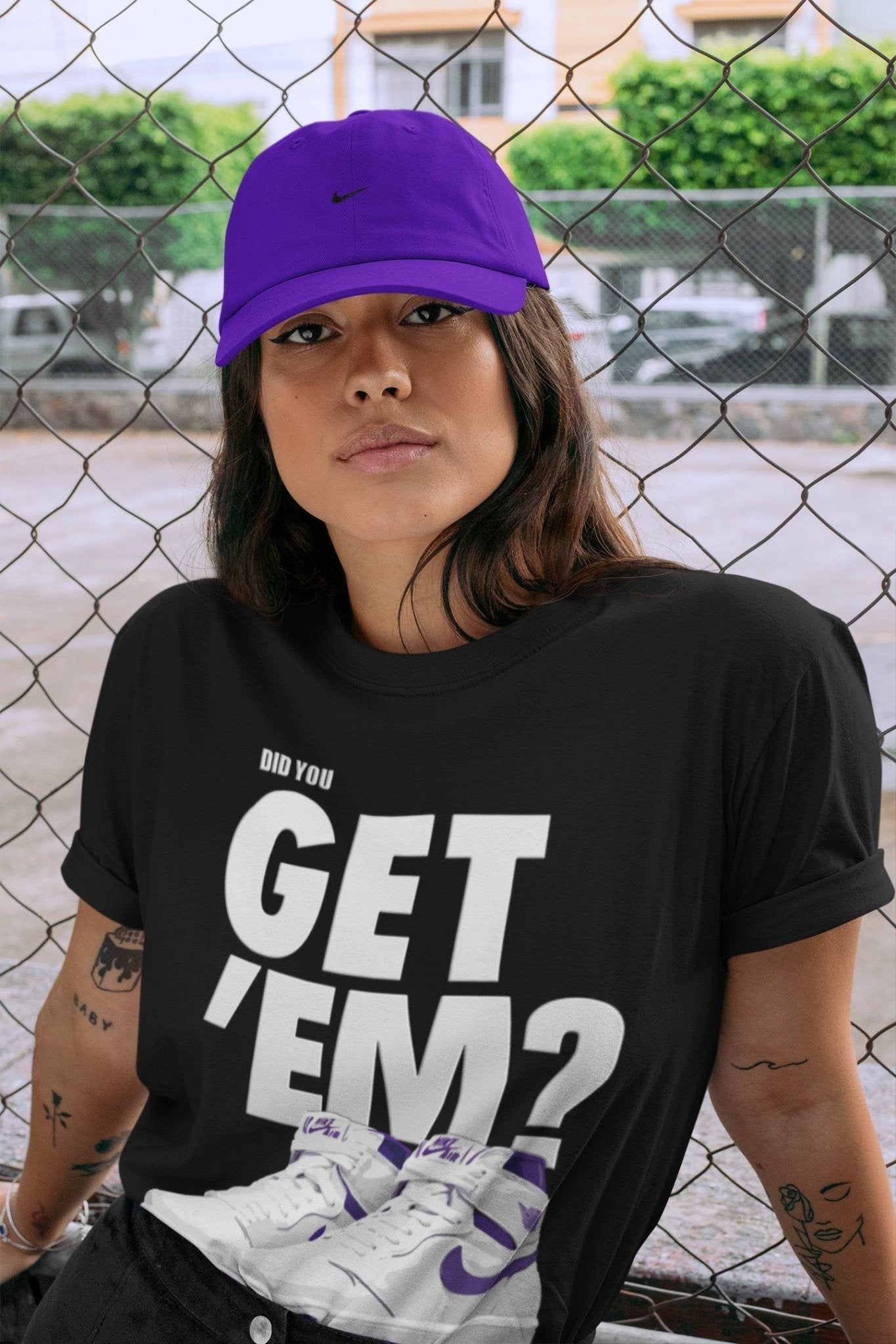 Jordan 1 WMNS Court Purple Sneaker Match Tees Did You Get Em SNRT Sneaker Tees Jordan 1 WMNS Court Purple SNRT Sneaker Release Tees Unisex Shirts