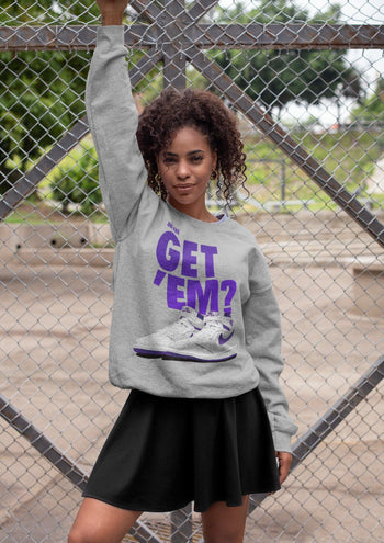 Jordan 1 WMNS Court Purple Sneaker Match Tees Did You Get Em SNRT Sneaker Tees Jordan 1 WMNS Court Purple SNRT Sneaker Release Tees Unisex Shirts