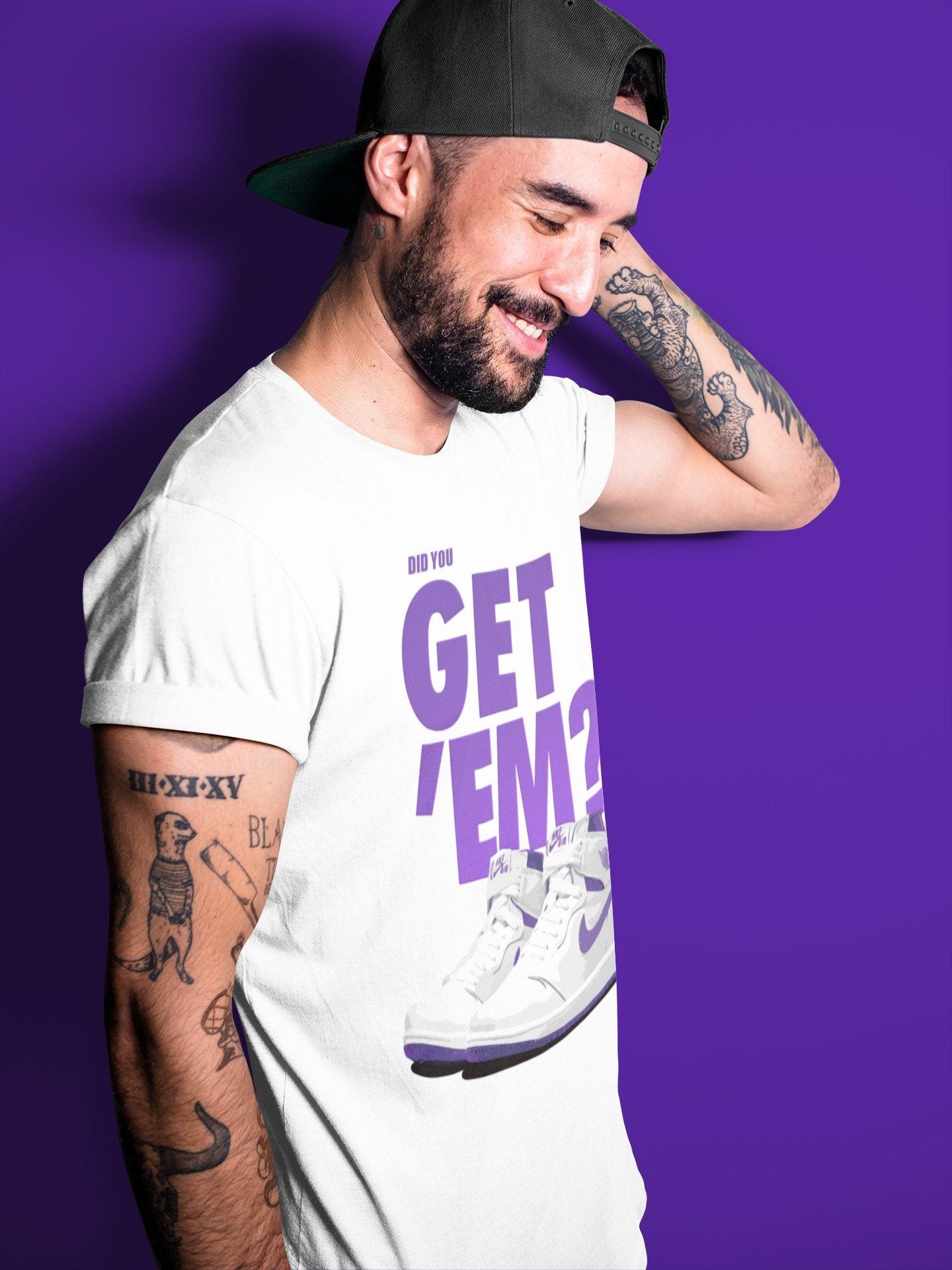 Jordan 1 WMNS Court Purple Sneaker Match Tees Did You Get Em SNRT Sneaker Tees Jordan 1 WMNS Court Purple SNRT Sneaker Release Tees Unisex Shirts