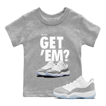 Air Jordan 11 White Cement Sneaker Match Tees Did You Get 'Em SNRT Sneaker Tees Air Jordan 11 Cement Grey SNRT Sneaker Release Tees Kids Shirts To Match Jordan Heather Grey 1