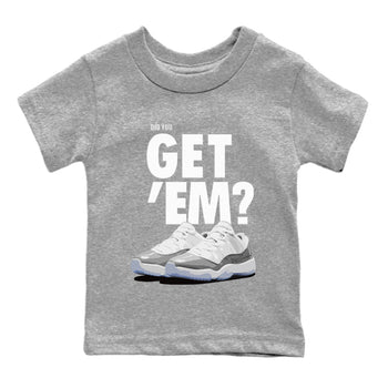 Air Jordan 11 White Cement Sneaker Match Tees Did You Get 'Em SNRT Sneaker Tees Air Jordan 11 Cement Grey SNRT Sneaker Release Tees Kids Shirts To Match Jordan Heather Grey 2