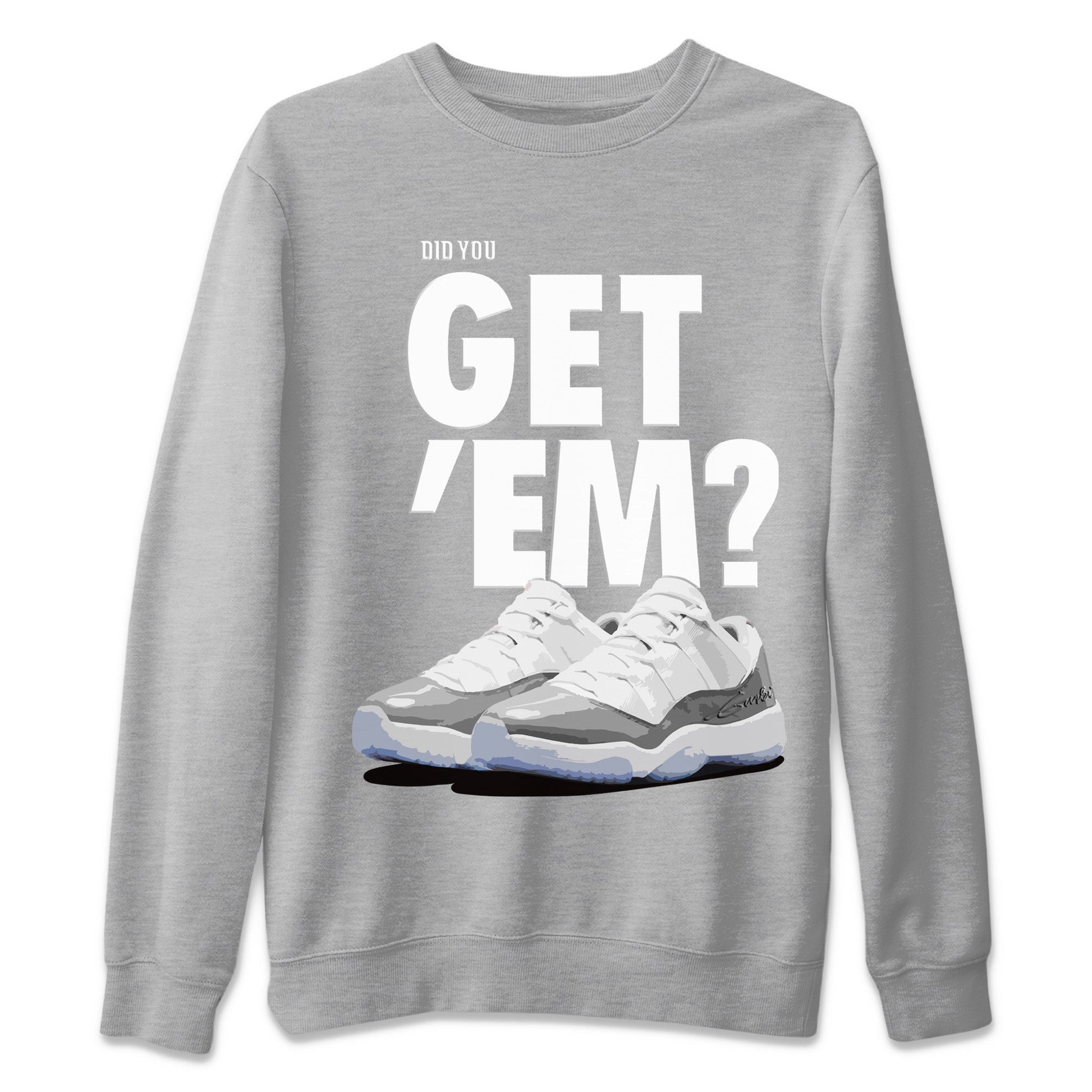 Air Jordan 11 White Cement Sneaker Match Tees Did You Get 'Em SNRT Sneaker Tees Air Jordan 11 Cement Grey SNRT Sneaker Release Tees Unisex Shirts To Match Jordan Heather Grey 2