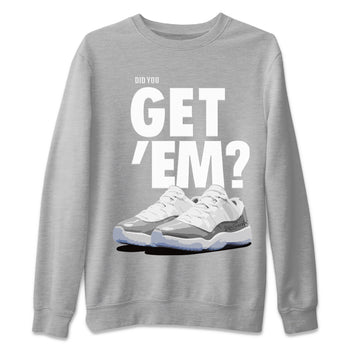 Air Jordan 11 White Cement Sneaker Match Tees Did You Get 'Em SNRT Sneaker Tees Air Jordan 11 Cement Grey SNRT Sneaker Release Tees Unisex Shirts To Match Jordan Heather Grey 2