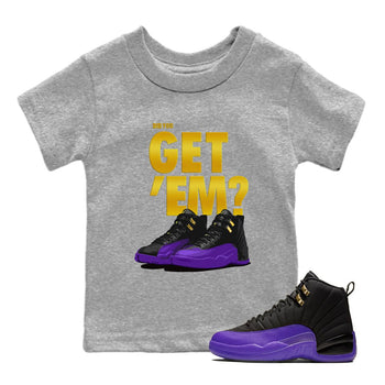 Air Jordan 12 Field Purple Sneaker Match Tees Did You Get 'Em 12s Field Purple Tees SNRT Sneaker Release Tees Kids Shirts To Match Jordan Heather Grey 1