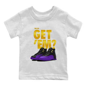 Air Jordan 12 Field Purple Sneaker Match Tees Did You Get 'Em 12s Field Purple Tees SNRT Sneaker Release Tees Kids Shirts To Match Jordan White 2