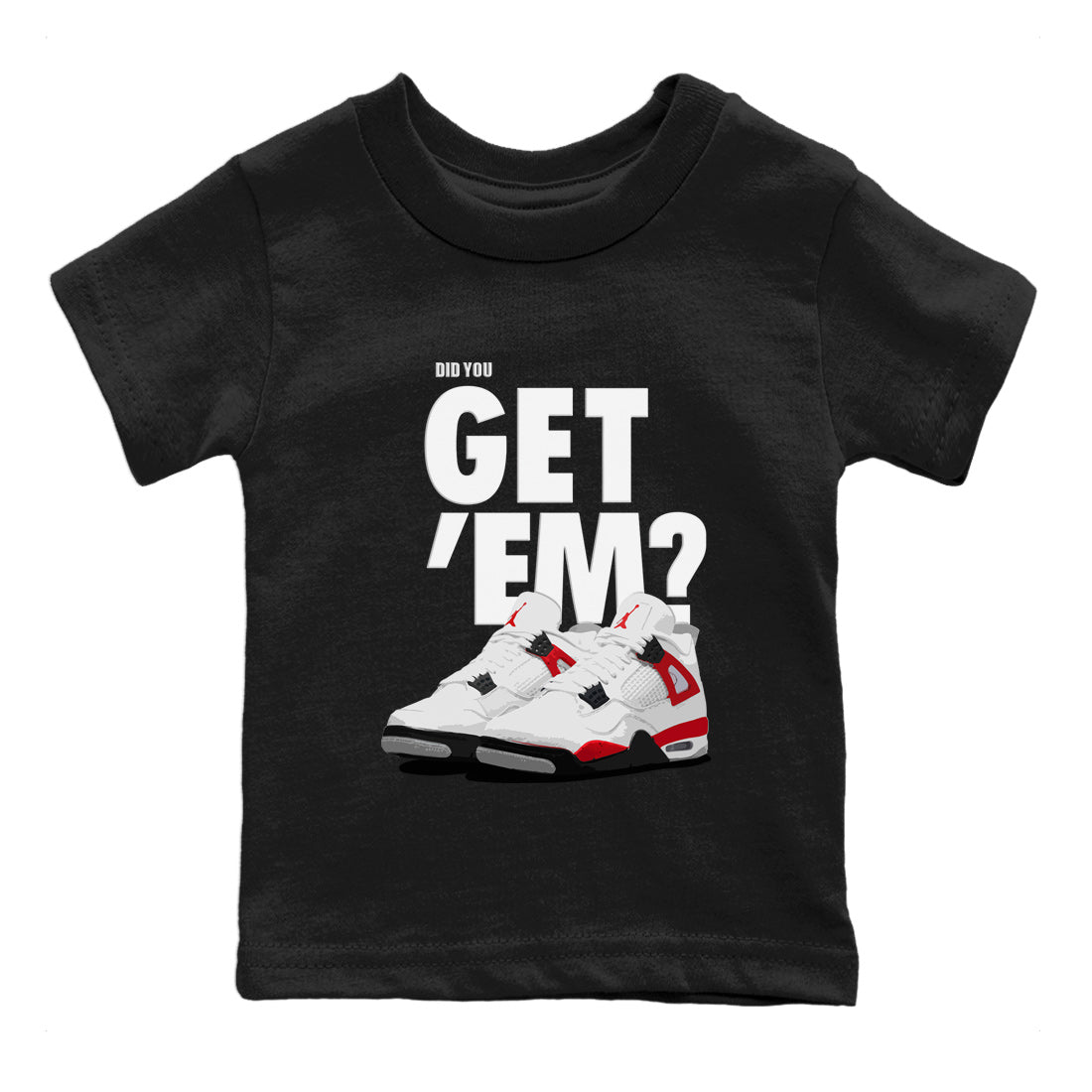 Jordan 4 Red Cement Tees Outfits Did You Get 'Em SNRT Sneaker Tees Air Jordan 4 Red Cement SNRT Sneaker Release Tees Kids Shirts To Match Jordan Black 2