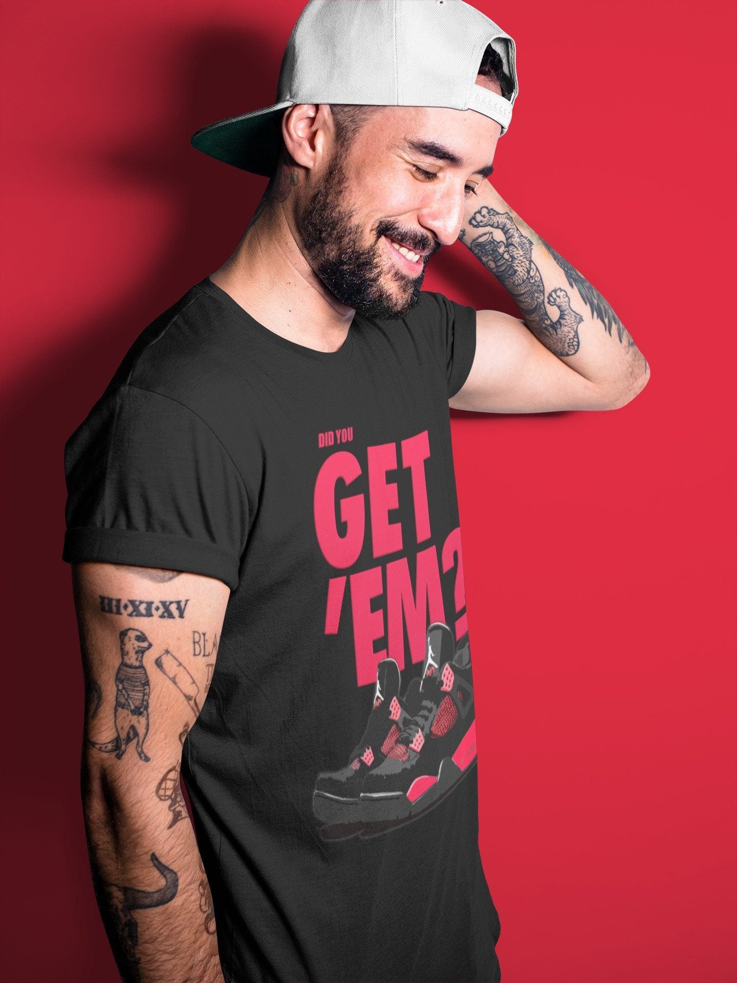 Jordan 4 Red Thunder Sneaker Match Tees Did You Get Em SNRT Sneaker Tees Jordan 4 Red Thunder SNRT Sneaker Release Tees Unisex Shirts