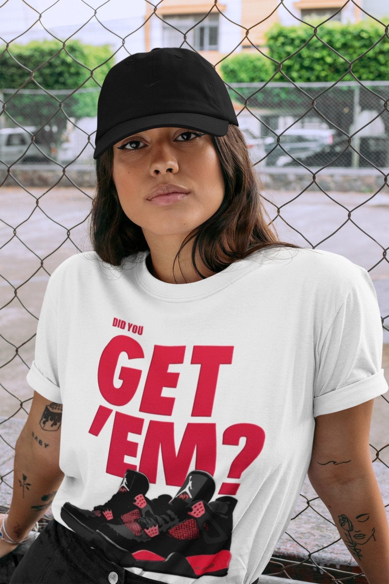 Jordan 4 Red Thunder Sneaker Match Tees Did You Get Em SNRT Sneaker Tees Jordan 4 Red Thunder SNRT Sneaker Release Tees Unisex Shirts