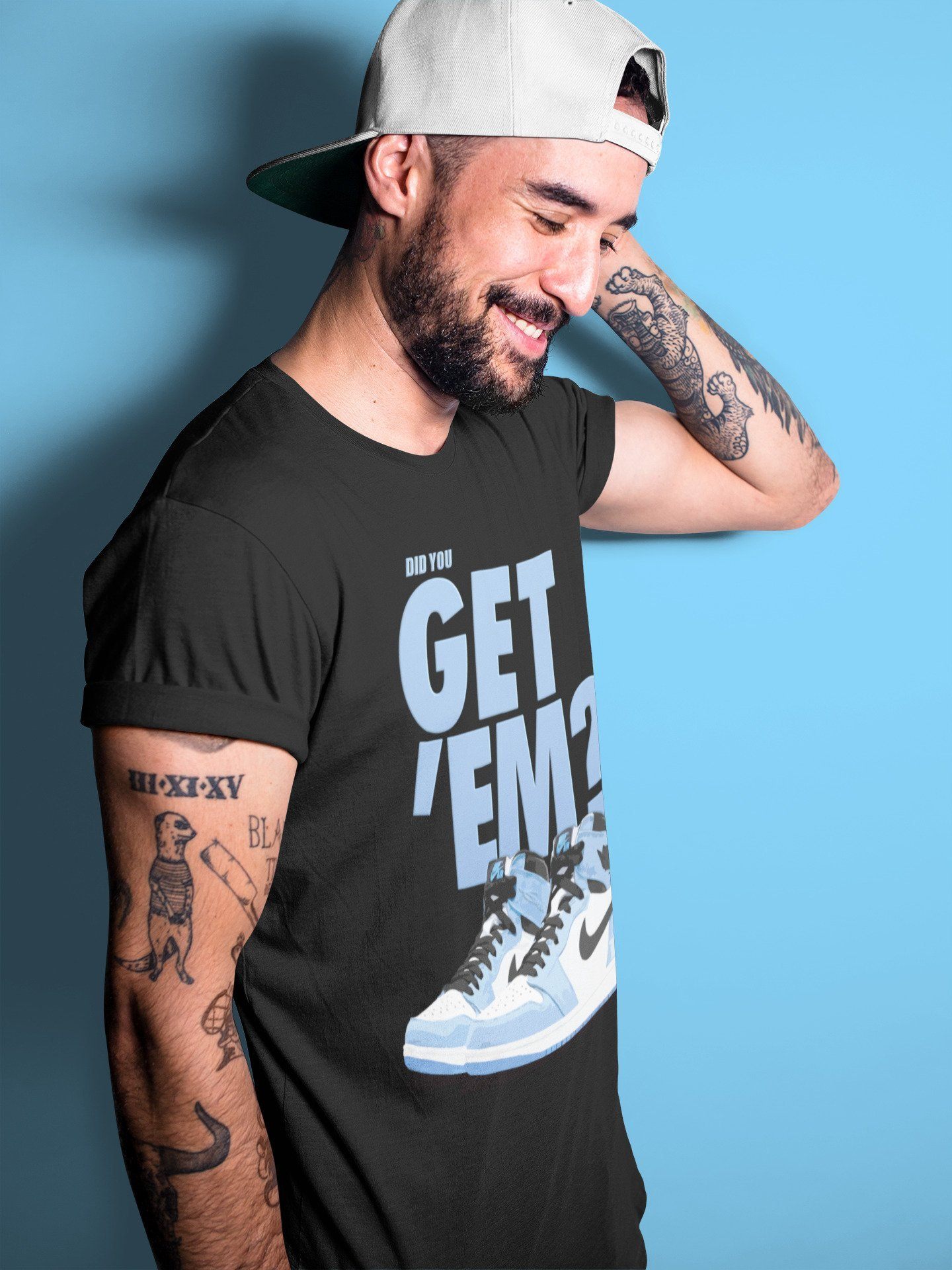 Jordan 1 University Blue Sneaker Match Tees Did You Get Em SNRT Sneaker Tees Jordan 1 University Blue SNRT Sneaker Release Tees Unisex Shirts