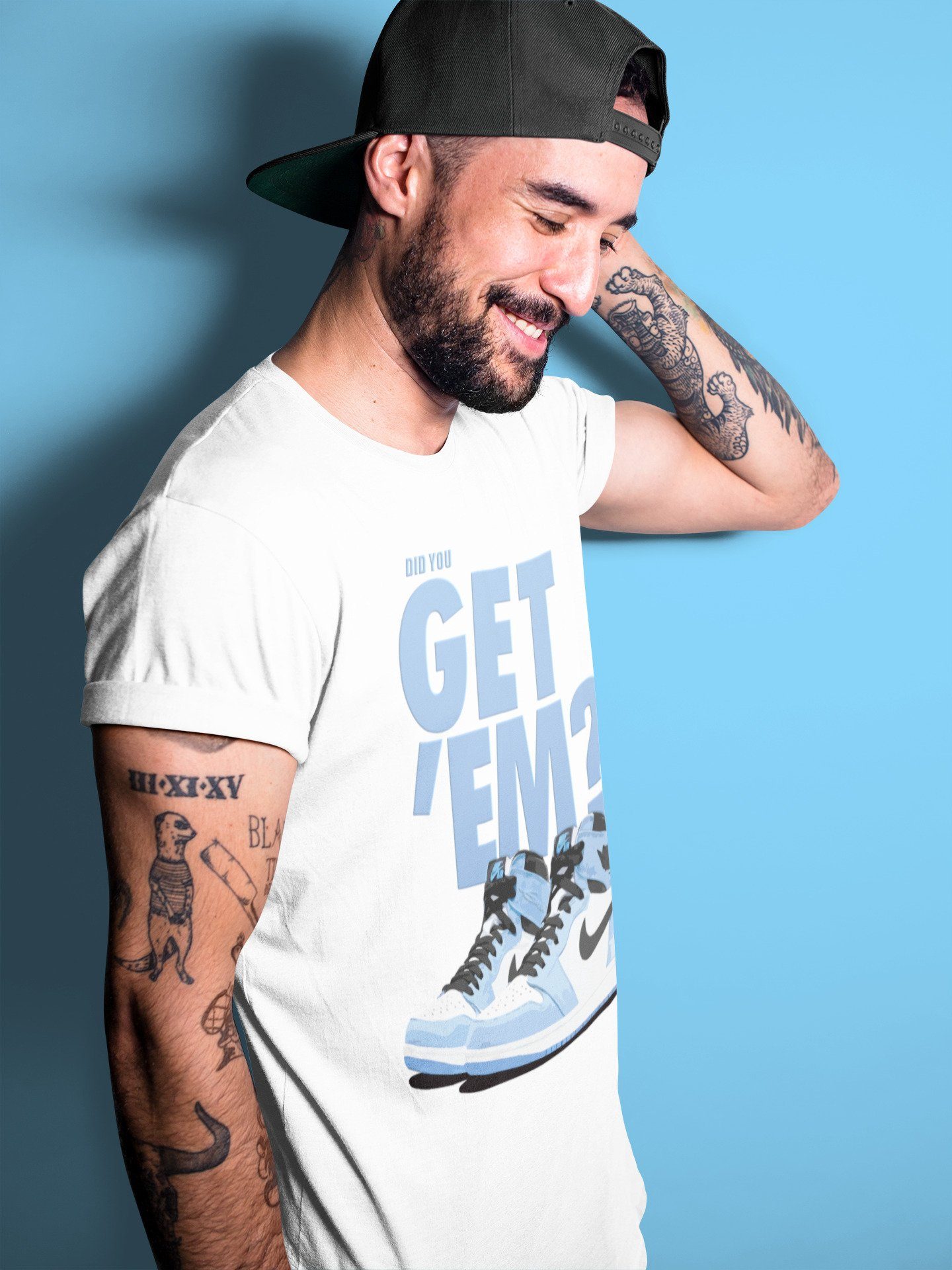 Jordan 1 University Blue Sneaker Match Tees Did You Get Em SNRT Sneaker Tees Jordan 1 University Blue SNRT Sneaker Release Tees Unisex Shirts