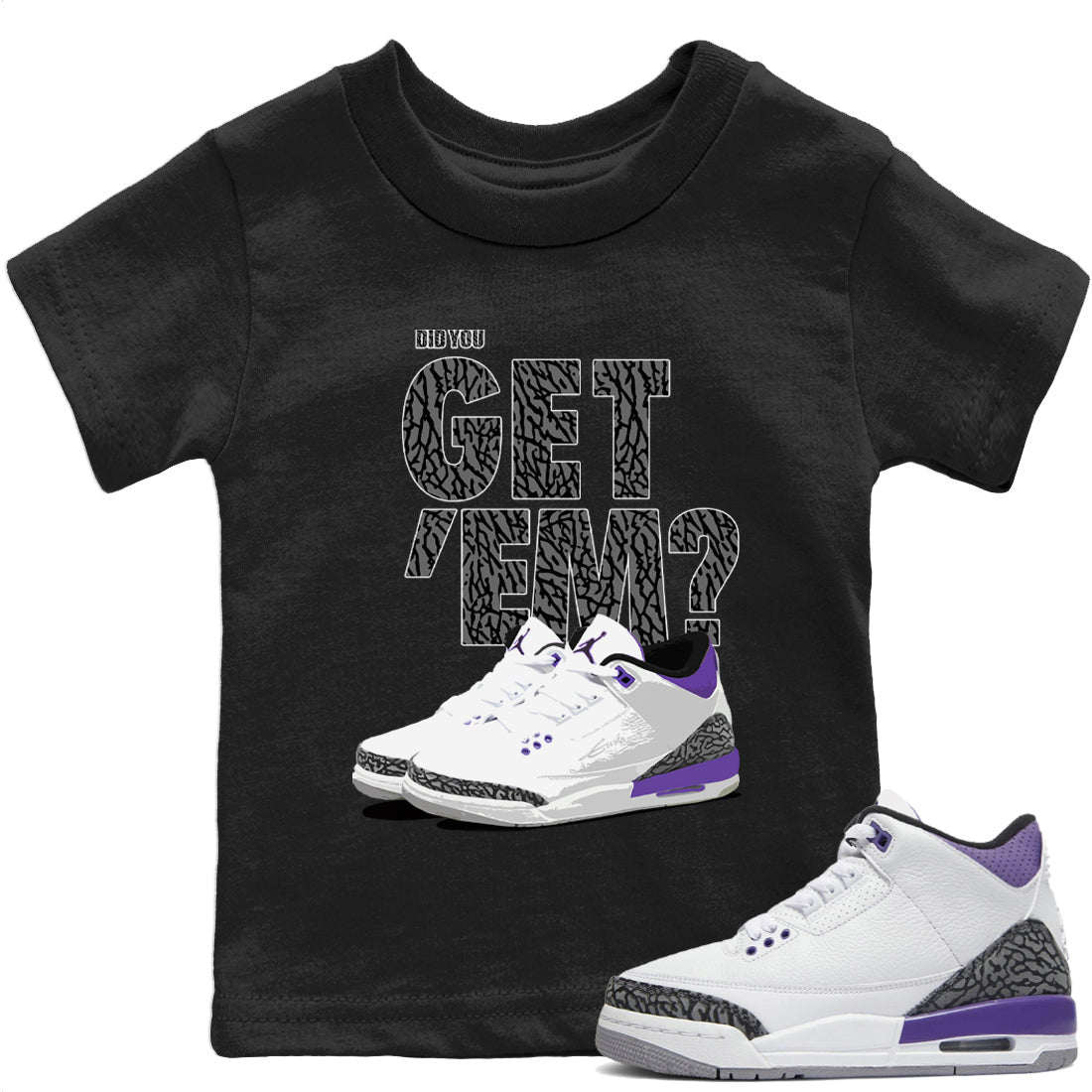 Jordan 3 Dark Iris Sneaker Match Tees Did You Get 'Em SNRT Sneaker Tees Jordan 3 Dark Iris SNRT Sneaker Release Tees Kids Shirts