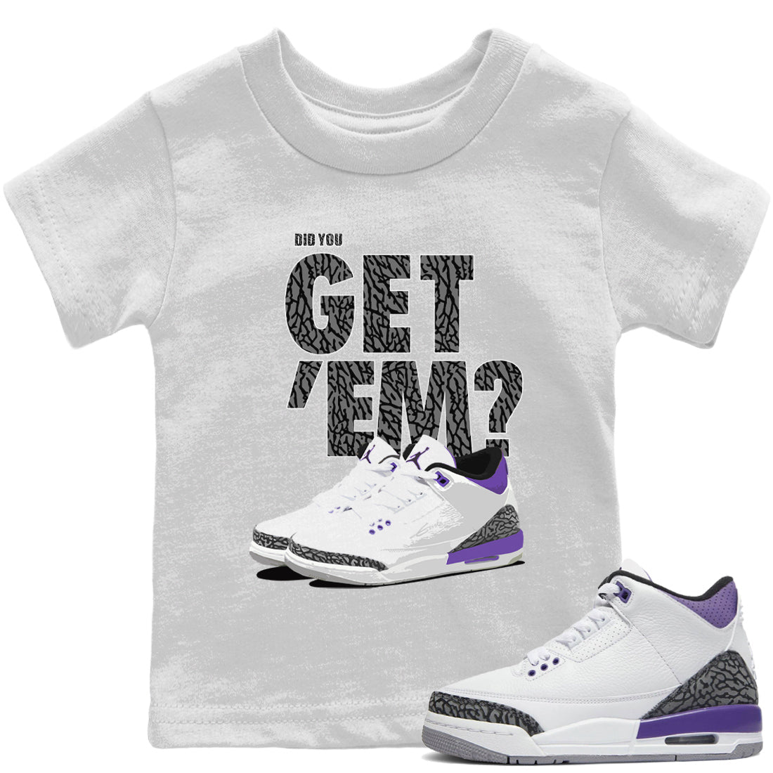 Jordan 3 Dark Iris Sneaker Match Tees Did You Get 'Em SNRT Sneaker Tees Jordan 3 Dark Iris SNRT Sneaker Release Tees Kids Shirts