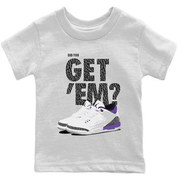Jordan 3 Dark Iris Sneaker Match Tees Did You Get 'Em SNRT Sneaker Tees Jordan 3 Dark Iris SNRT Sneaker Release Tees Kids Shirts
