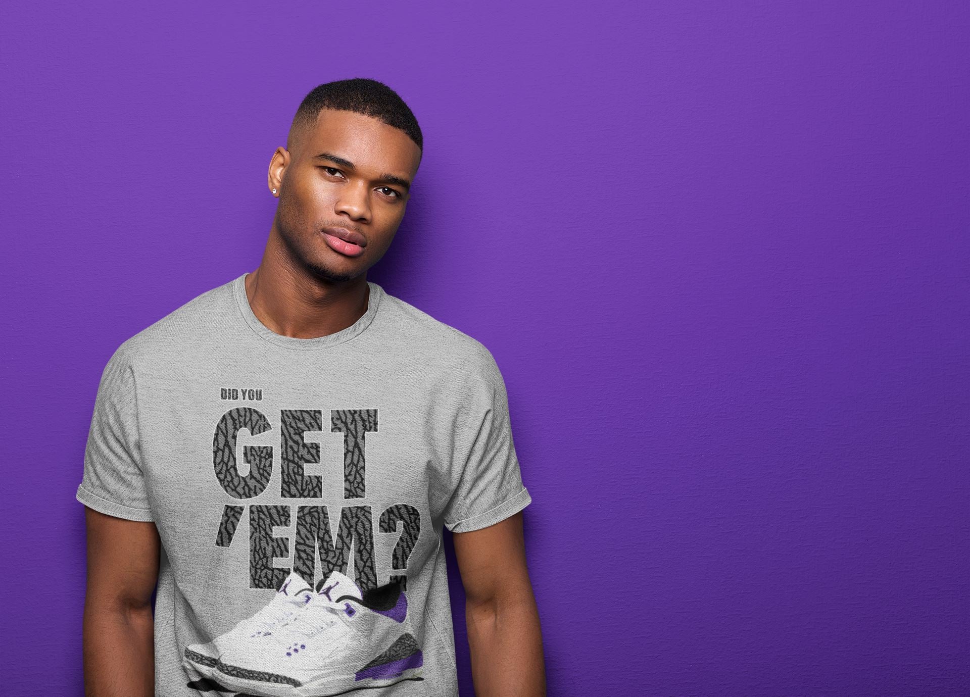 Jordan 3 Dark Iris Sneaker Match Tees Did You Get 'Em SNRT Sneaker Tees Jordan 3 Dark Iris SNRT Sneaker Release Tees Unisex Shirts