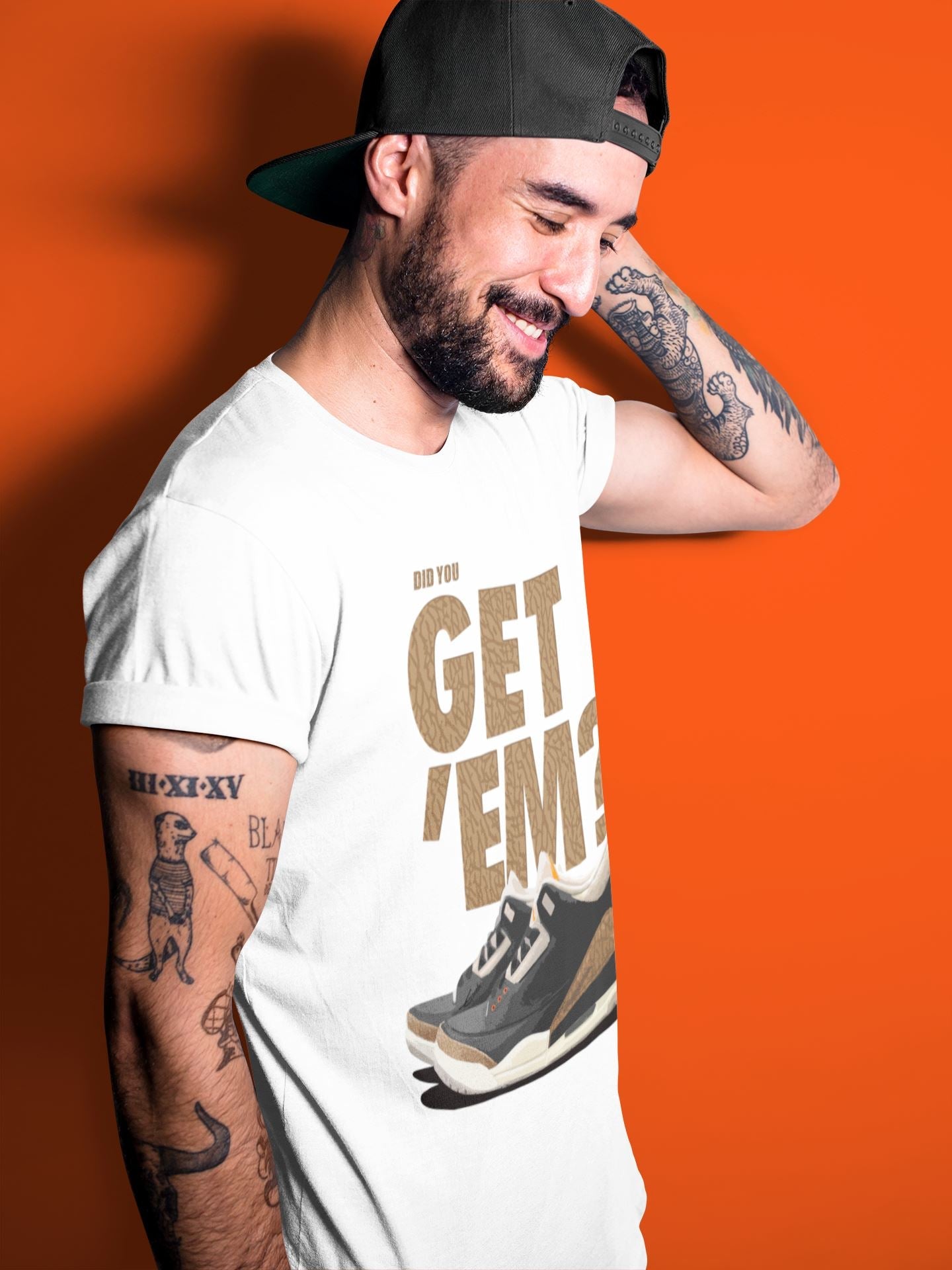 Jordan 3 Desert Elephant Sneaker Match Tees Did You Get 'Em SNRT Sneaker Tees Jordan 3 Desert Elephant SNRT Sneaker Release Tees Unisex Shirts