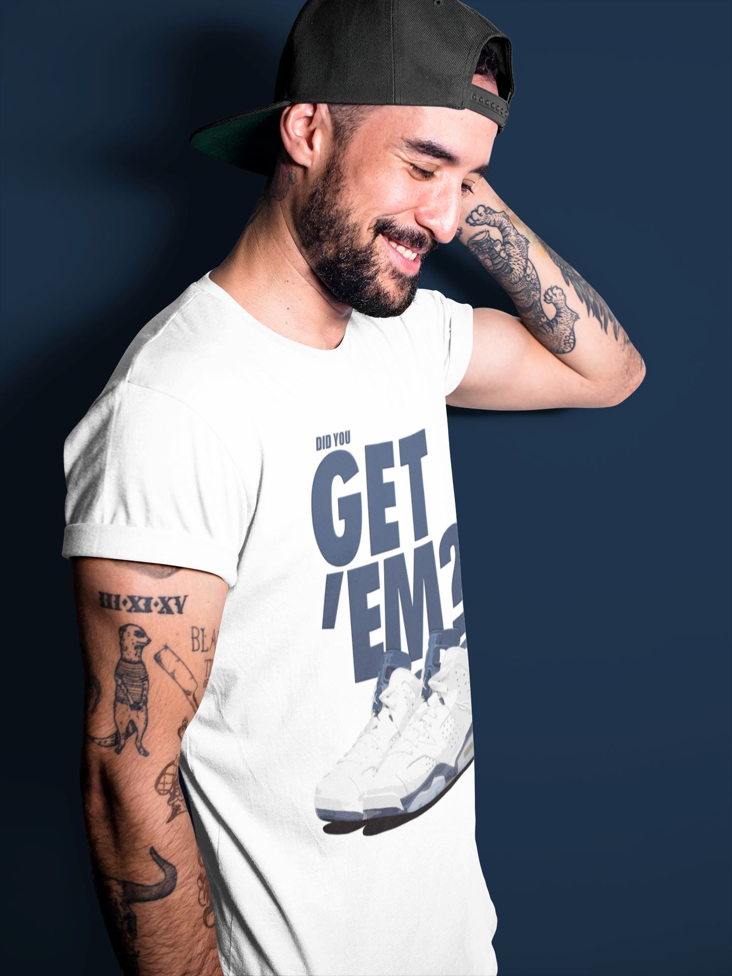 Jordan 6 Midnight Navy Sneaker Match Tees Did You Get 'Em SNRT Sneaker Tees Jordan 6 Midnight Navy SNRT Sneaker Release Tees Unisex Shirts