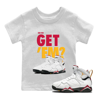 Jordan 7 Cardinal Sneaker Match Tees Did You Get 'Em SNRT Sneaker Tees Jordan 7 Cardinal SNRT Sneaker Release Tees Kids Shirts