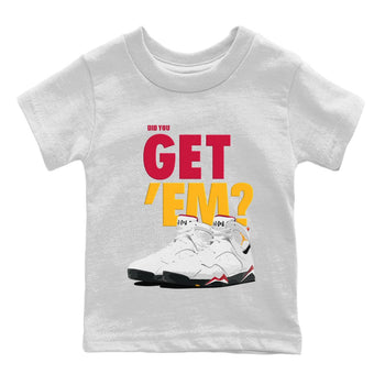 Jordan 7 Cardinal Sneaker Match Tees Did You Get 'Em SNRT Sneaker Tees Jordan 7 Cardinal SNRT Sneaker Release Tees Kids Shirts