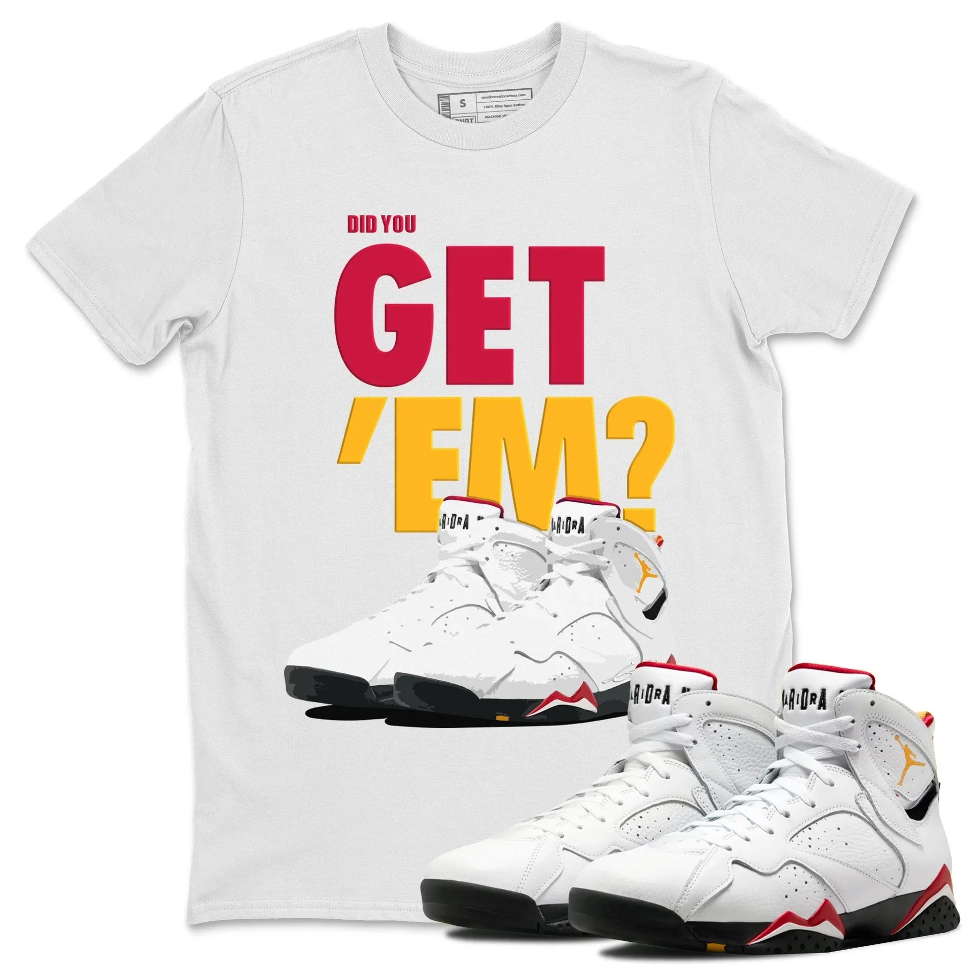 Jordan 7 Cardinal Sneaker Match Tees Did You Get 'Em SNRT Sneaker Tees Jordan 7 Cardinal SNRT Sneaker Release Tees Unisex Shirts