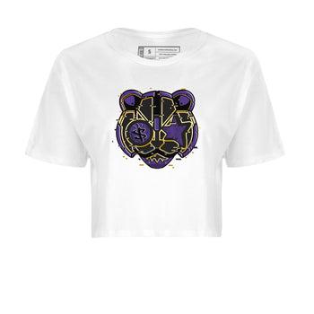 Air Jordan 12 Field Purple Sneaker Match Tees Digital Cat Face Sneaker Tees 12s Field Purple Sneaker Release Tees Women's Shirts White 2